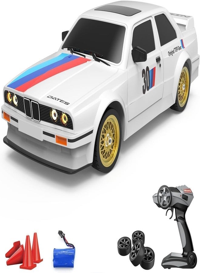 JETRA Remote Controlled 1:16 Scale RC Drift Car with LED, 2.4 GHz 4WD High Speed RTR Racing Car 30 km/h Sports Toy, Batteries and Drift Tyres Included - Image 1